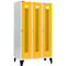 Schäfer Shop Select Kledinglocker, met geperforeerde rijen, 3 compartimenten, 400 mm, met poten, draaigrendelslot, Deur koolzaadgeel