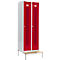 Schäfer Shop Select Kledinglocker, met zitbank, 2 compartimenten, 300 mm, cilinderslot, Deur robijnrood