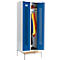 Schäfer Shop Select Kledinglocker, met zitbank, 2 compartimenten, 300 mm, draaigrendelslot, deur gentiaanblauw