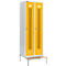 Schäfer Shop Select Kledinglocker, met zitbank, 2 compartimenten, 300 mm, draaigrendelslot, deur koolzaadgeel