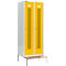 Schäfer Shop Select Kledinglocker, met zitbank, 2 compartimenten, 400 mm, cilinderslot, deur geel