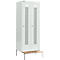 Schäfer Shop Select Kledinglocker, met zitbank, 2 compartimenten, 400 mm, cilinderslot, deur lichtgrijs