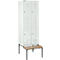 Schäfer Shop Select Kledinglocker, met zitbank, 2x2 compartimenten 400 mm, cilinderslot, deur lichtgrijs