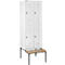 Schäfer Shop Select Kledinglocker, met zitbank, 2x2 compartimenten 400 mm, draaigrendelslot, lichtgrijs/lichtgrijs