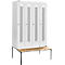 Schäfer Shop Select Kledinglocker, met zitbank, 4 compartimenten, 300 mm, draaigrendelslot, deur lichtgrijs