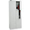 Schäfer Shop Select Kleiderspind, 4 Abteile mit Hutboden & Kleiderstange sowie 4 Fächer, Z-Türen, Zylinderschloss, mit Sockel, B 800 x T 450 x H 1850 mm, Stahl pulverbeschichtet, lichtgrau/lichtgrau