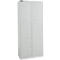Schäfer Shop Select Kleiderspind, 4 Abteile mit Hutboden & Kleiderstange sowie 4 Fächer, Z-Türen, Zylinderschloss, mit Sockel, B 800 x T 450 x H 1850 mm, Stahl pulverbeschichtet, lichtgrau/lichtgrau