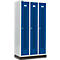 Schäfer Shop Select Kleiderspind, mit gelochten Streifen, 3 Abteile, 300 mm, mit Sockel, Drehriegelverschluss, Tür enzianblau