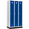 Schäfer Shop Select Kleiderspind, mit gelochten Streifen, 3 Abteile, 300 mm, mit Sockel, Zylinderschloss, Tür enzianblau