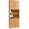 Schäfer Shop Select Kombischrank Moxxo IQ, Holz, 4 Flügeltüren, 2 offene Fächer, 6 OH, B 801 x T 362 x H 2166 mm, Buche-Dekor