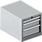 Schäfer Shop Select ladekast 18-27, 3 laden (H 50/100/150mm), tot 200 kg, B 411 x D 572 x H 400 mm, blank alu.-kleurig/blank alu.-kleurig