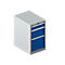 Schäfer Shop Select ladekast 18-27, 3 laden, tot 75 kg, B 411 x D 572 x H 700 mm, gentiaanblauw/blank alu.-kleurig