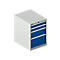 Schäfer Shop Select ladekast 27-36, 4 schuifladen, tot 75 kg, B 564 x D 725 x H 800 mm, gentiaanblauw/lichtgrijs