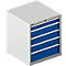 Schäfer Shop Select Ladekast 36-36, 7 laden, tot 200 kg, B 717 x D 717 x D 725 x H 1150 mm, lichtgrijs/enziumblauw