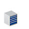 Schäfer Shop Select Ladekast 36-36, 7 laden, tot 200 kg, B 717 x D 725 x H 1150 mm, wit aluminium/enziumblauw, 717 x D 725 x H 1150 mm.