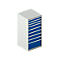 Schäfer Shop Select Ladekast 36-36, 9 laden, tot 200 kg, B 717 x D 717 x D 725 x H 1450 mm, licht-grijs/enziumblauw