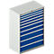Schäfer Shop Select Ladekast 54-27, 10 laden, tot 200 kg, B 1023 x D 572 x D 572 x H 1450 mm, lichtgrijs/gentiaanblauw