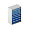 Schäfer Shop Select Ladekast 54-27, 10 laden, tot 75 kg, B 1023 x D 572 x D 572 x H 1450 mm, lichtgrijs/gentiaanblauw