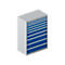 Schäfer Shop Select Ladekast 54-27, 10 laden, tot 75 kg, B 1023 x D 572 x D 572 x H 1450 mm, wit/enziumblauw, met een lengte tot 75 kg.