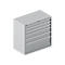 Schäfer Shop Select Ladekast 54-27, 6 laden, tot 75 kg, B 1023 x D 572 x H 1000 mm, wit aluminium.