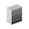 Schäfer Shop Select Ladekast 64-36, 10 schuifladen, tot 75 kg, B 1193 x D 725 x H 1450 mm, blank aluminium/antracietgrijs