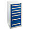 Schäfer Shop Select ladekast SF 70, 7 laden, lichtgrijs RAL 7035 gentiaanblauw RAL 5010