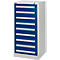 Schäfer Shop Select ladekast SF 90, 9 laden, lichtgrijs RAL 7035 gentiaanblauw RAL 5010
