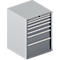 Schäfer Shop Select Ladekast WSK 54-36, staal, 7 laden, tot 200 kg, B 1023 x D 725 x H 1000 mm, wit-aluminium/wit-aluminium