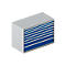 Schäfer Shop Select Ladekast WSK 54-36, staal, 8 laden, tot 200 kg, B 1023 x D 725 x H 1000 mm, wit aluminium/enziumblauw, tot 200 kg, B 1023 x D 725 x H 1000 mm.