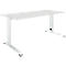 Schäfer Shop Select LOGIN bureau, handmatig in hoogte verstelbaar, C-poot, B 1200 x D 800 x H 660-820 mm, lichtgrijs/verkeerswit