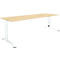 Schäfer Shop Select LOGIN bureau, handmatig in hoogte verstelbaar, C-poot, B 1600 x D 800 x H 660-820 mm, ahorn/verkeerswit