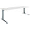 Schäfer Shop Select LOGIN bureau, handmatig in hoogte verstelbaar, C-poot, B 1600 x D 800 x H 660-820 mm, lichtgrijs/zoutgrijs