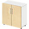 Schäfer Shop Select LOGIN kast, 2 dossierhoogtes, B 800 x D 420 x H 788 mm, wit/mapeldoorn decor