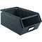 Schäfer Shop Select magazijnbak met open voorzijde en draagbeugel, staal, L 357 x B 211 x H 145 mm, 8,5 l, 60 kg, RAL 5008 (grijsblauw)