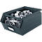 Schäfer Shop Select magazijnbak met open voorzijde en draagbeugel, staal, L 357 x B 211 x H 145 mm, 8,5 l, 60 kg, RAL 5008 (grijsblauw)