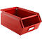 Schäfer Shop Select magazijnbak met open voorzijde en draagbeugel, staal, L 358 x B 211 x H 145 mm, 8,5 l, 60 kg, RAL 3000 (vuurrood)