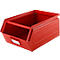 Schäfer Shop Select magazijnbak met open voorzijde en draagbeugel, staal, L 358 x B 211 x H 145 mm, 8,5 l, 60 kg, RAL 3000 (vuurrood)