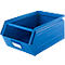 Schäfer Shop Select magazijnbak met open voorzijde en draagbeugel, staal, L 359 x B 211 x H 145 mm, 8,5 l, 60 kg, RAL 5015 (hemelsblauw)
