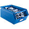 Schäfer Shop Select magazijnbak met open voorzijde en draagbeugel, staal, L 359 x B 211 x H 145 mm, 8,5 l, 60 kg, RAL 5015 (hemelsblauw)