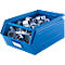 Schäfer Shop Select magazijnbak met open voorzijde en draagbeugel, staal, L 359 x B 211 x H 145 mm, 8,5 l, 60 kg, RAL 5015 (hemelsblauw)