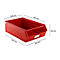 Schäfer Shop Select magazijnbak met open voorzijde, met draagbeugel, 18,5 l, 80 kg, L 501 x B 308 x H 146 mm, staal, RAL 3000 (vuurrood)