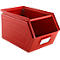 Schäfer Shop Select magazijnbak met open voorzijde, met draagbeugel, L 377 x B 211 x H 201 mm, 11,5 l, 60 kg, staal, RAL 3000 (vuurrood)