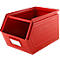 Schäfer Shop Select magazijnbak met open voorzijde, met draagbeugel, L 377 x B 211 x H 201 mm, 11,5 l, 60 kg, staal, RAL 3000 (vuurrood)