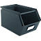 Schäfer Shop Select magazijnbak met open voorzijde, met draagbeugel, L 377 x B 211 x H 201 mm, 11,5 l, 60 kg, staal, RAL 5008 (grijsblauw)