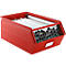Schäfer Shop Select magazijnbak met open voorzijde, met draagbeugel, L 524 x B 307 x H 201 mm, 26 l, 120 kg, staal, RAL 3000 (vuurrood)