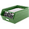 Schäfer Shop Select magazijnbak met open voorzijde, met draagbeugel, L 524 x B 307 x H 201 mm, 26 l, 120 kg, staal, RAL 6011 (resada groen)