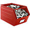 Schäfer Shop Select magazijnbak met open voorzijde, met draagbeugel, L 550 x B 307 x H 298 mm, 40 l, 150 kg, staal, RAL 3000 (vuurrood)