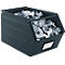 Schäfer Shop Select magazijnbak met open voorzijde, met draagbeugel, L 550 x B 307 x H 298 mm, 40 l, 150 kg, staal, RAL 5008 (grijsblauw)