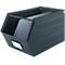 Schäfer Shop Select magazijnbak met open voorzijde, met draagbeugel, L 550 x B 307 x H 298 mm, 40 l, 150 kg, staal, RAL 5008 (grijsblauw)