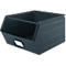 Schäfer Shop Select magazijnbak met open voorzijde, met draagbeugel, L 550 x B 458 x H 300 mm, 60 l, 130 kg, staal, RAL 5008 (grijsblauw)